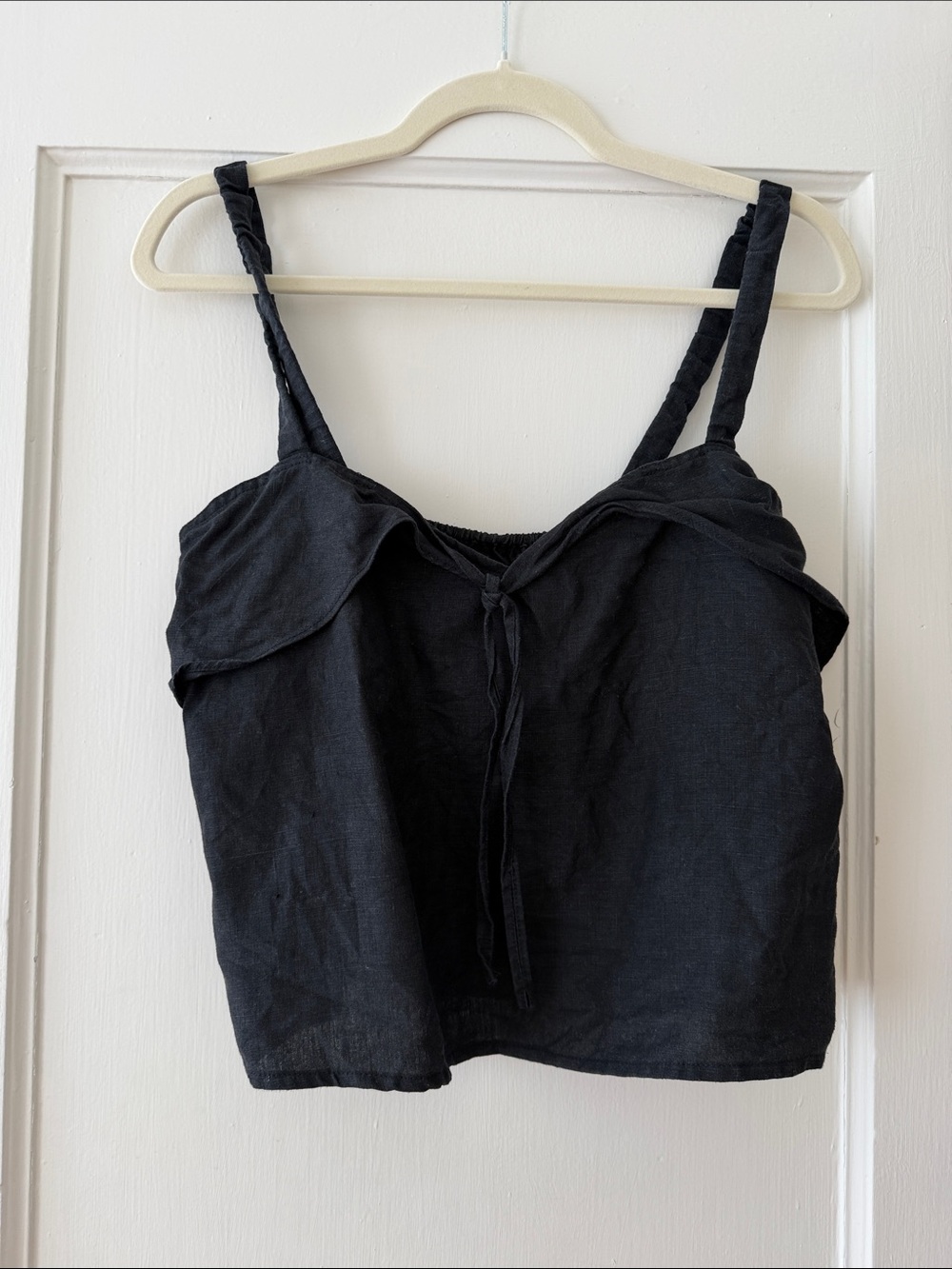 Classic Black Tie-Front Camisole Tank